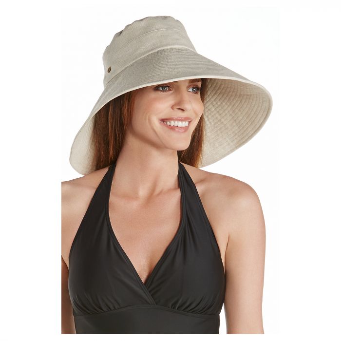 Coolibar - UV-Strandhut für Damen mit breiter Krempe - Beige