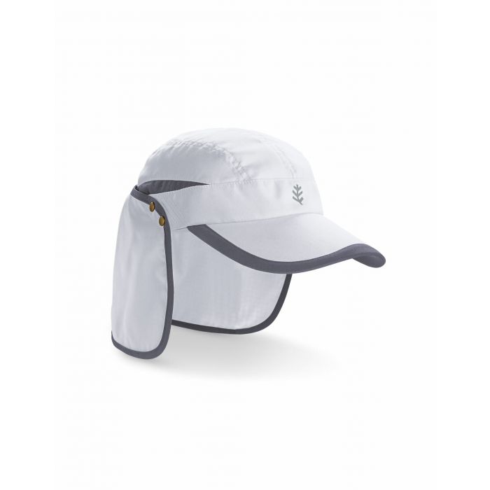 Coolibar - UV-schützende Laufkappe für Erwachsene - Sunbreaker - Weiß/Carbon