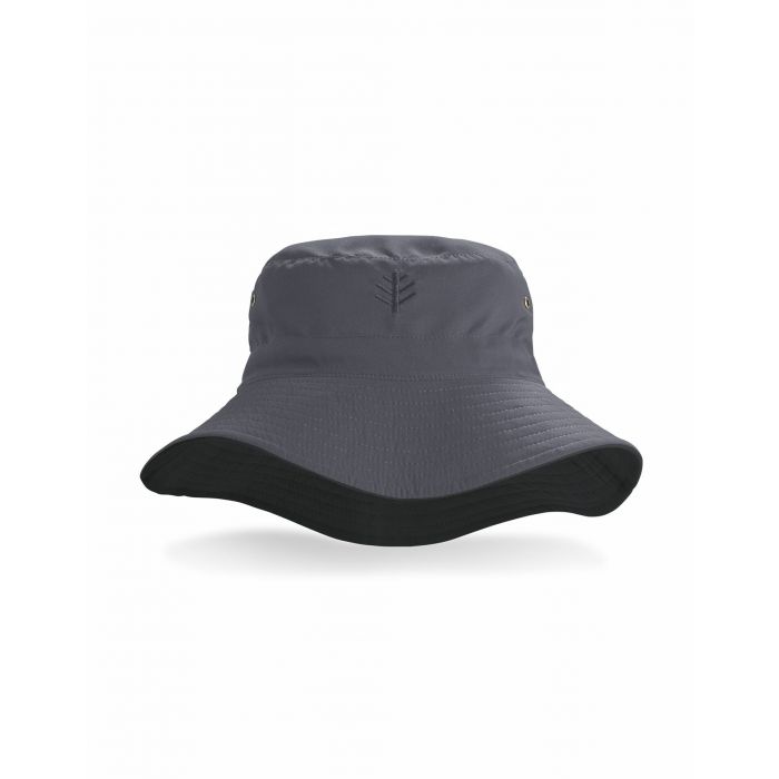 Coolibar - Wendbarer UV Bucket Hut für Erwachsene - Landon - Carbon/Schwarz
