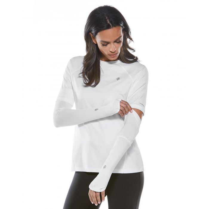 Coolibar - UV-schützende Performance Sleeves für Damen - Backspin - Weiß