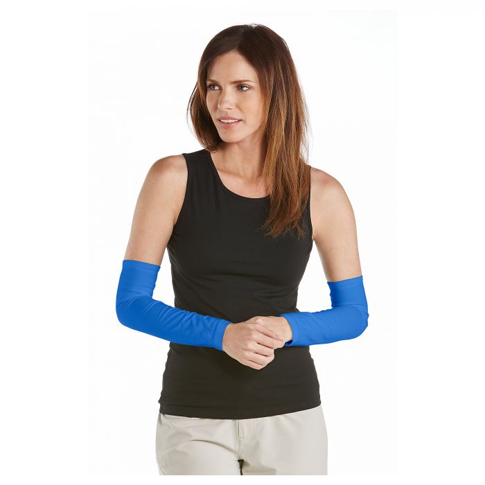 Coolibar - UV-Armstulpen für Damen - Meeresblau