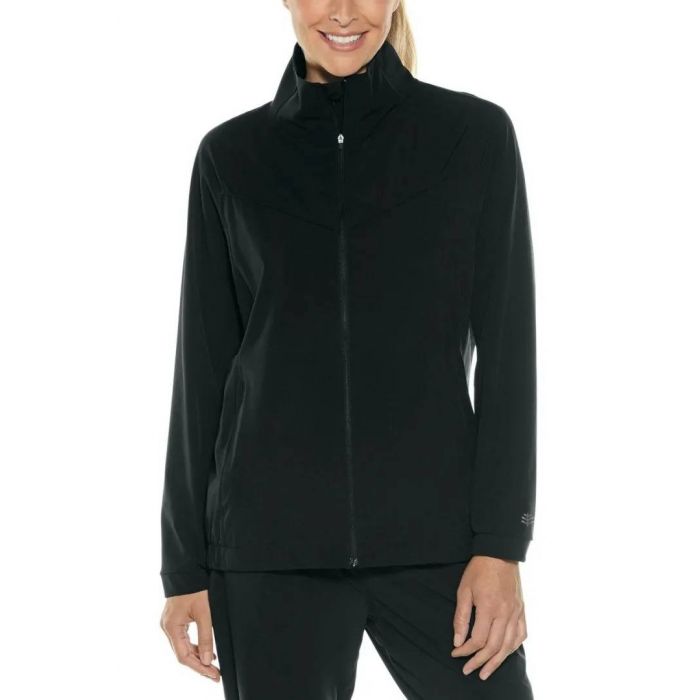 Coolibar - UV Sport Jacke für Damen - Sprinter - Einfarbig - Schwarz