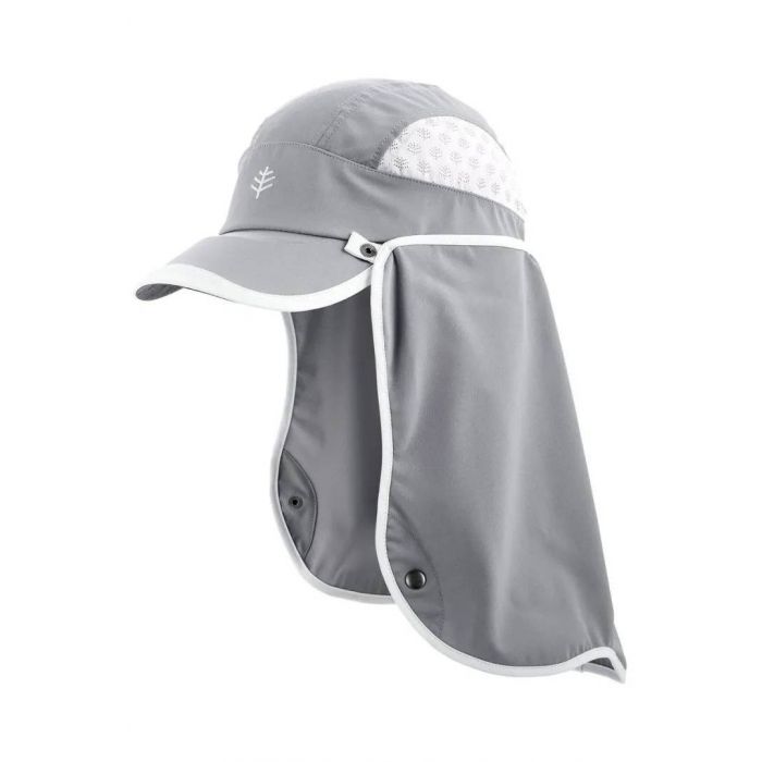 Coolibar - UV-Sportkappe für Erwachsene - Agility - Silbergrau/Weiß