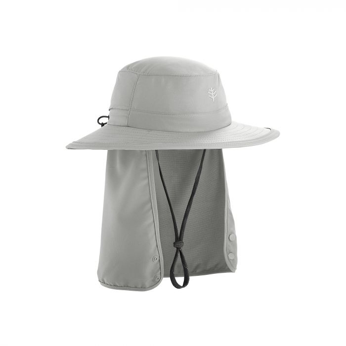 Coolibar - Kinder-UV-Hut mit versteckbarem Nackenschutz - Hellgrau