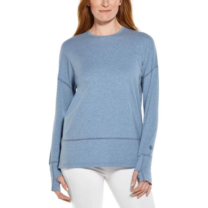 Coolibar - UV Relaxed Shirt für Damen - Langarm - LumaLeo - Heather - Hellblau