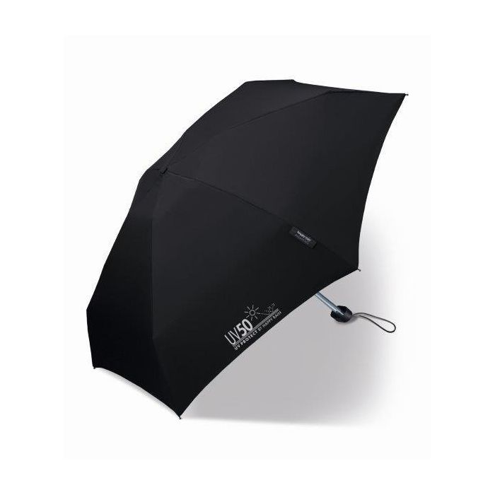 Happy Rain - Flacher Mini-Regenschirm mit UV-Schutz - Manuell - Schwarz