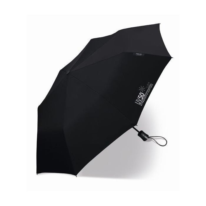 Happy Rain - Mini-Regenschirm mit UV-Schutz - Automatik - Schwarz