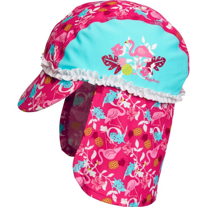 Playshoes - UV-Sonnenkappe für Mädchen - Flamingo - Türkis / Pink