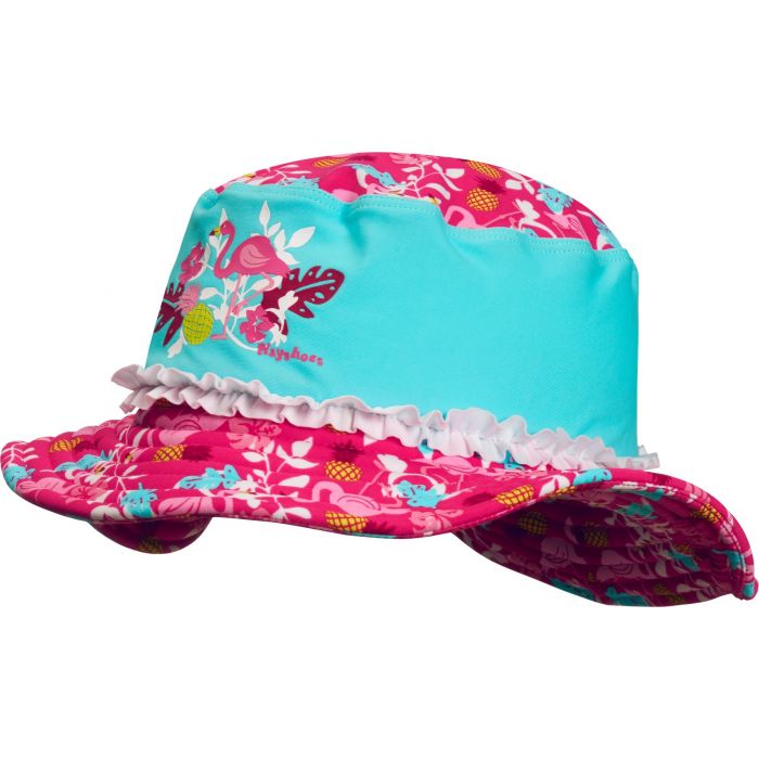 Playshoes - UV-Sonnenhut für Mädchen - Flamingo - Türkis / Pink