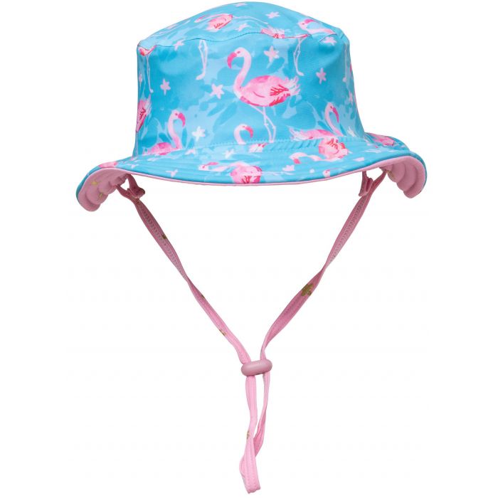 Snapper Rock - UV-Bucket Hut umkehrbar - Flamingo Star - Blau/Pink