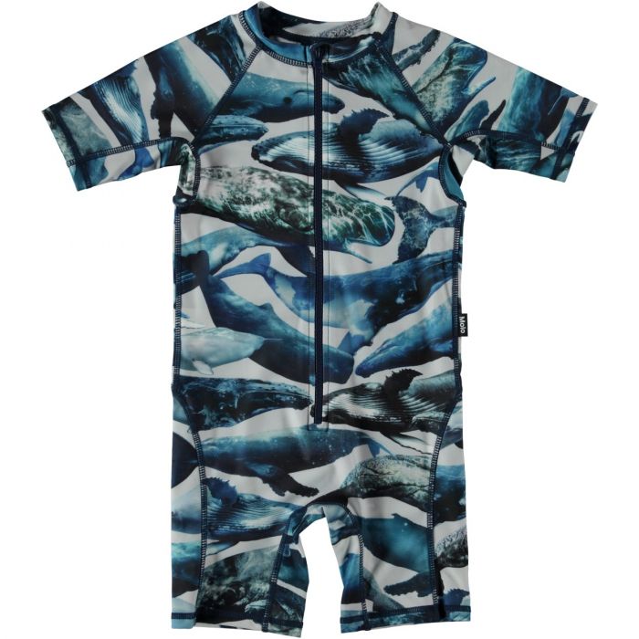 Molo - UV-Schwimmanzug kurzärmlig - Neka - Whale print