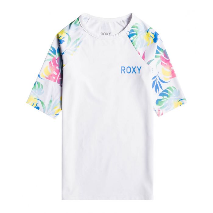 Roxy - UV Rashguard für Mädchen - Lycra Printed Sleeve - Kurzarm - Bright White/Surf Trippin