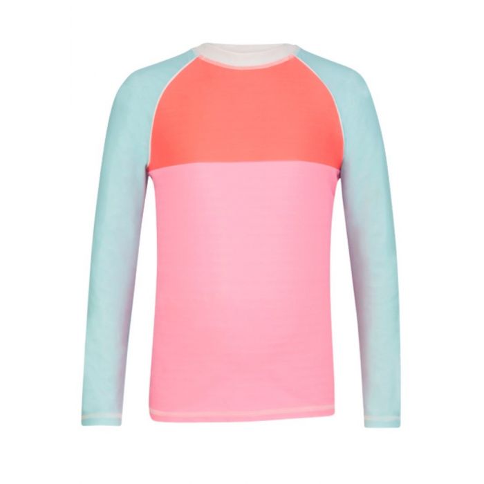 Snapper Rock - UV-schützendes Shirt mit langem Arm - Rosa/ Türkis