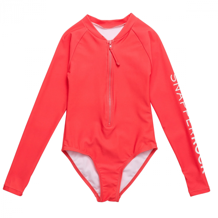 Snapper Rock - UV-Badeanzug für Mädchen - Langarm - UPF50+ - Wassermelone - Rot