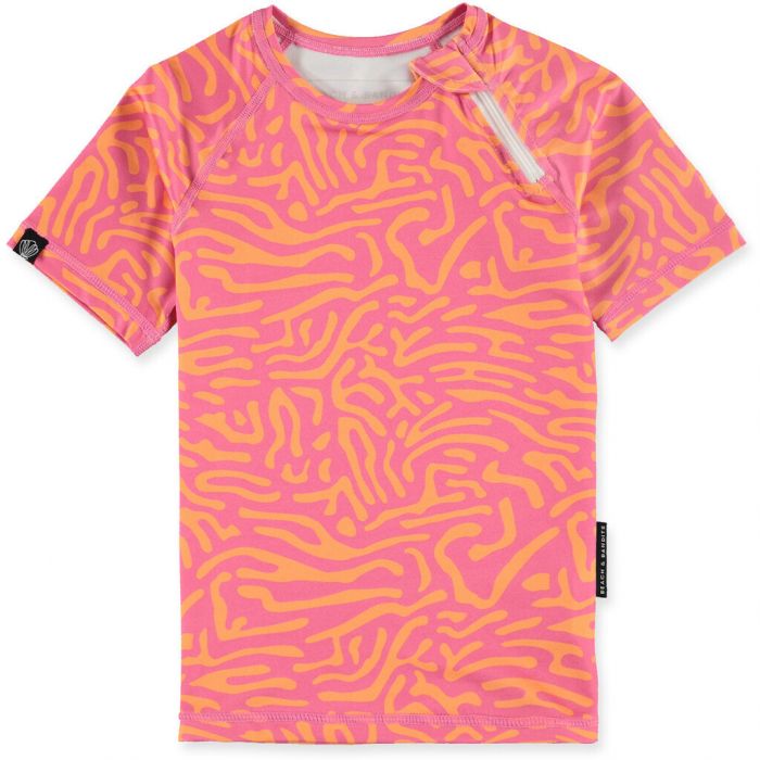 Beach & Bandits - UV-Schwimmshirt für Kinder - UPF50+ - Kurzarm - Pink Coral - Rosa