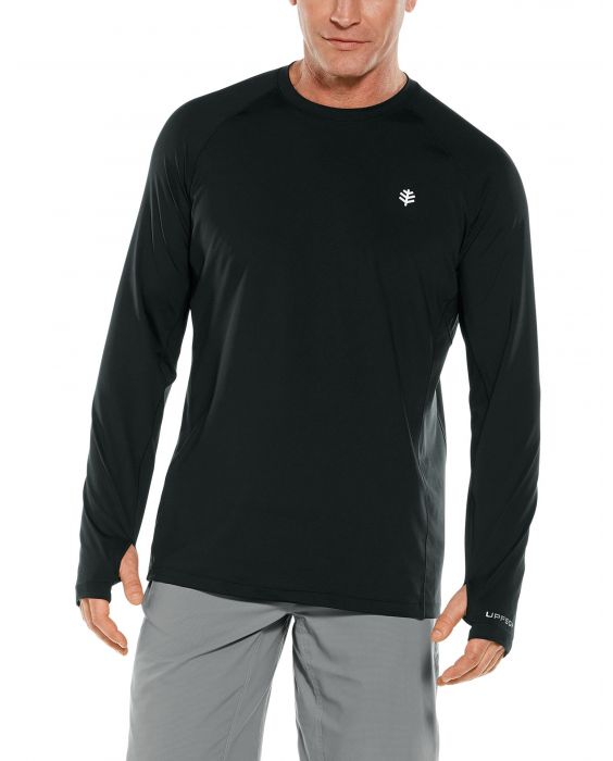 Coolibar - UV-Sportshirt für Herren - Langarmshirt - Agility Performance - Schwarz