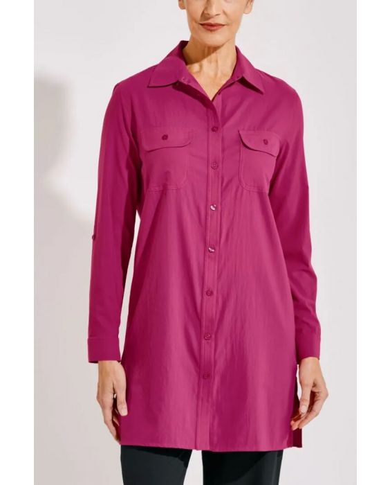 Coolibar - UV Tunika Shirt für Damen - Santorini - Einfarbig - Rosa
