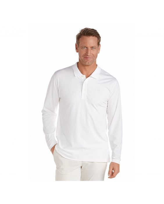 Coolibar - UV-Poloshirt für Herren - Langärmlig - Coppitt - Weiß