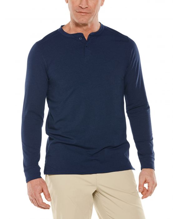 Coolibar - UV Shirt für Herren - Langärmlig - Mojave Henley - Navy