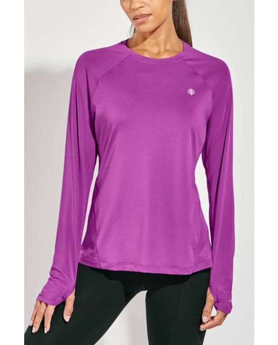 Coolibar - UV Fitness Shirt für Damen - Langarm - Devi - Einfarbig - Lila