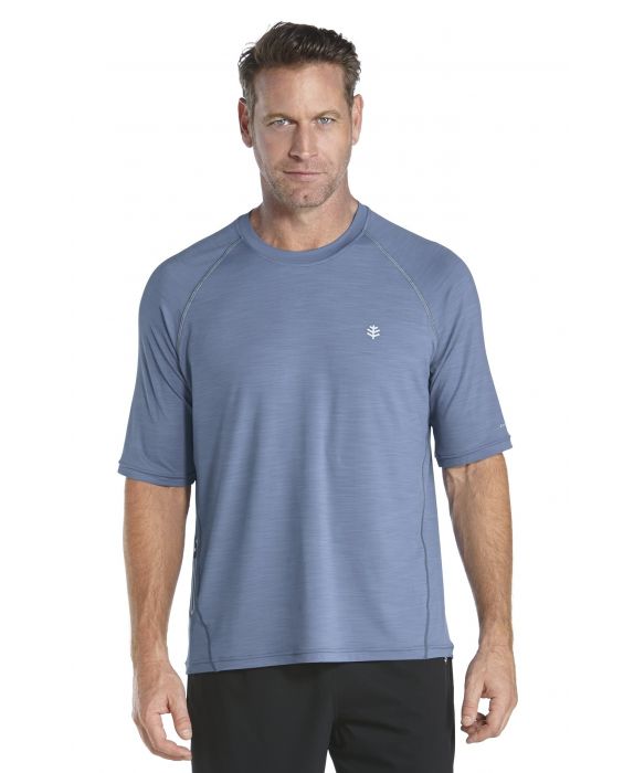 Coolibar - UV-Schutz T-Shirt Herren - blau