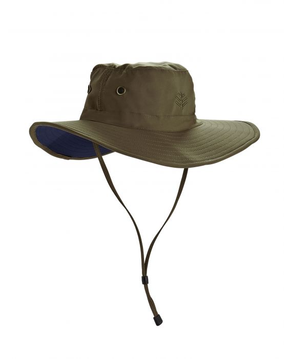 Coolibar - Formbarer UV-Hut mit breiter Krempe für Herren - Leo - Khaki/Navy