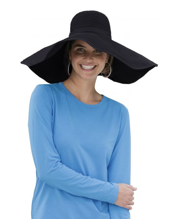 Coolibar - XL UV-Schlapphut für Damen - Schwarz