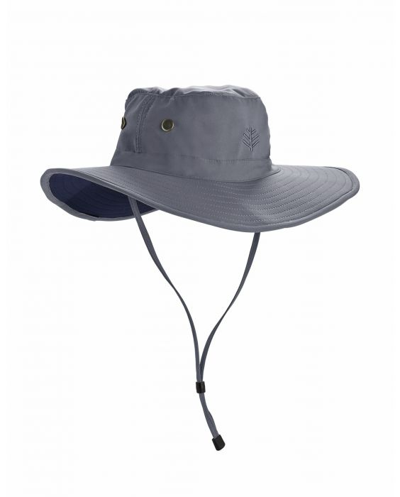 Coolibar - Formbarer UV-Hut mit breiter Krempe für Herren - Leo - Carbon/Schwarz