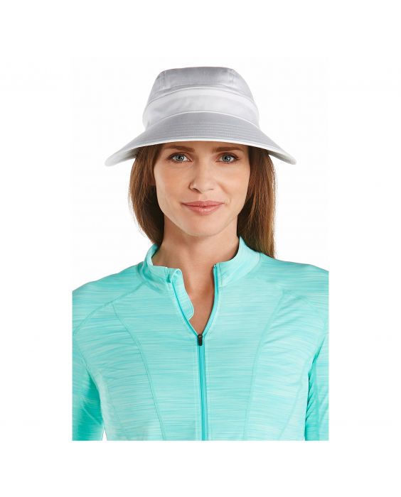 Coolibar - UV-Sonnenvisier mit Reisverschluss für Damen - Bel Aire - Weiß