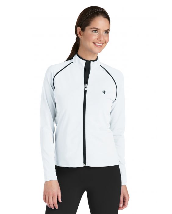 Coolibar - UV Jacke/Schwimmjacke Damen - weiß- schwarz