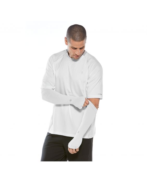 Coolibar - UV-schützende Performance Sleeves für Herren - Backspin - Weiß