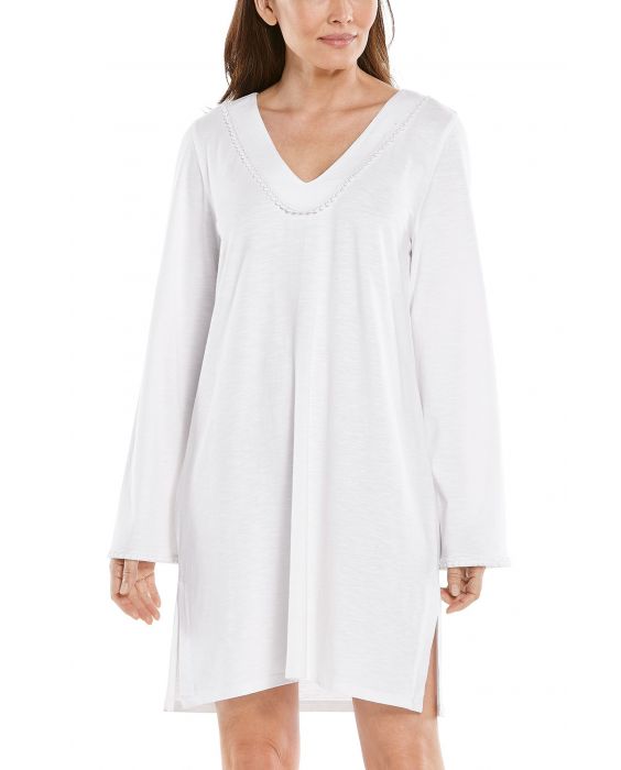 Coolibar - UV-Schutz Strandkleid für Damen - Samoa Cover-Up - Weiß