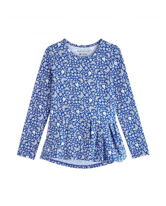 Coolibar - UV Shirt für Mädchen - Langärmlig - Aphelion Tee - True Blue Floral