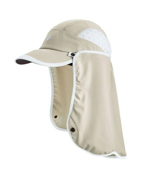 Coolibar - UV-Sportkappe für Erwachsene - Agility - Hellbeige/Weiß