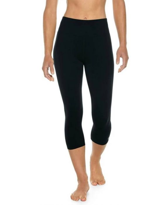 Coolibar - UV High-Rise Yoga Hose für Damen - Asana - Einfarbig - Schwarz 