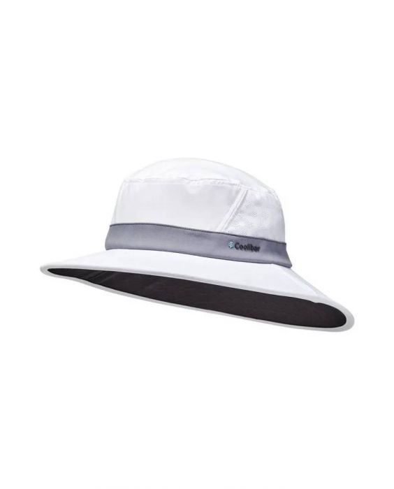 Coolibar - UV-Golfhut für Erwachsene -Fore - Weiß/Silbergrau  
