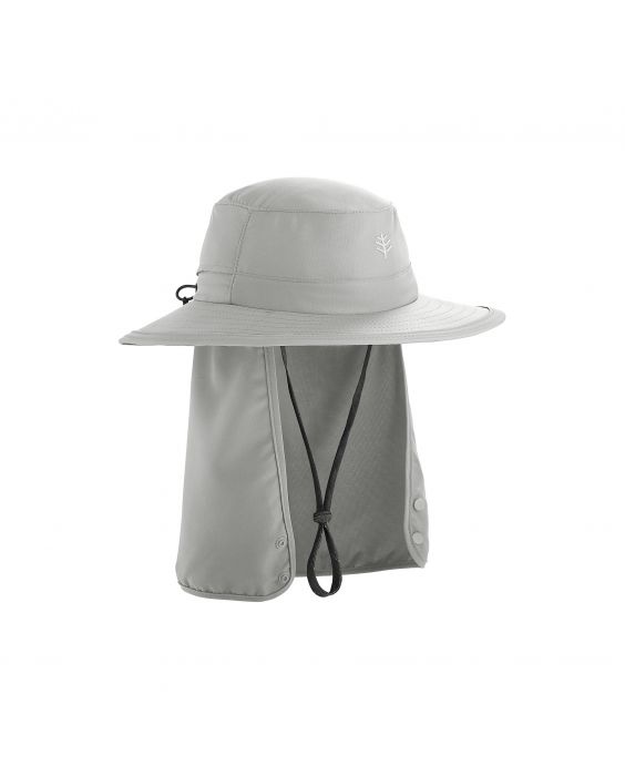 Coolibar - Kinder-UV-Hut mit versteckbarem Nackenschutz - Hellgrau