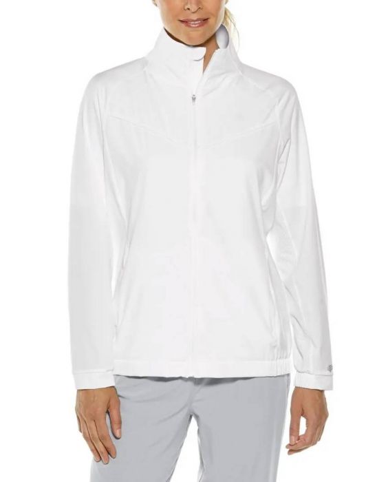 Coolibar - UV Sport Jacke für Damen - Sprinter - Einfarbig - Weiß 