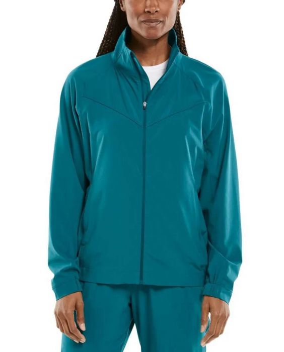 Coolibar - UV Sport Jacke für Damen - Sprinter - Einfarbig - Teal Lagoon