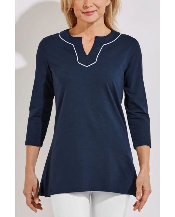 Coolibar - UV Tunika für Damen - Oceanview - Einfarbig - Navy Blau