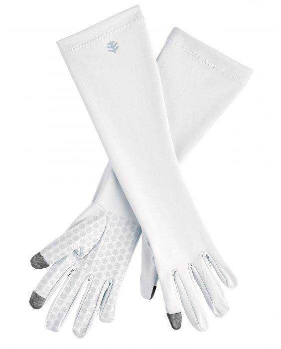 Coolibar - UV-schützende Handschuhe mit Ärmel für Erwachsene - Bona - Weiß