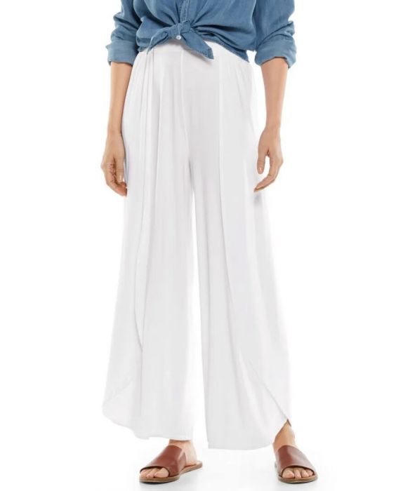 Coolibar - UV Hose mit weitem Bein für Damen - Lynsu - Einfarbig - Weiß 