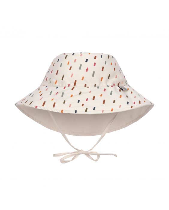 Lässig - UV-Sonnenschutz Eimer Hut für Kinder - Streifen - Offwhite/multi