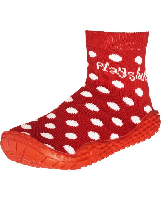 Playshoes - Schwimmsocken für Kinder - Weiß gepunktet - Rot