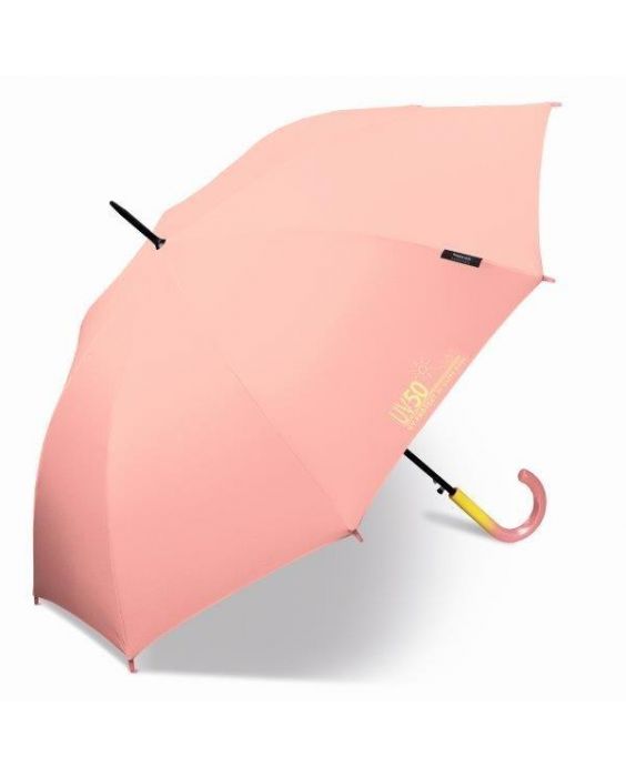 Happy Rain - Langer Regenschirm mit UV-Schutz - Automatik - Pink