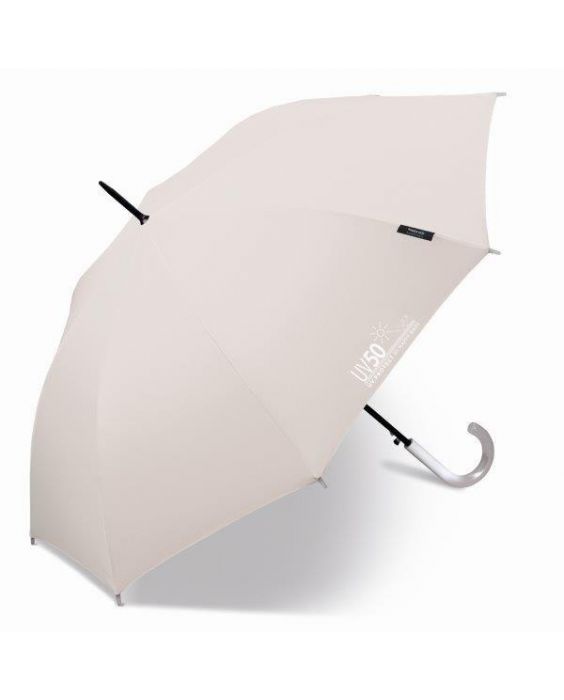 Happy Rain - Langer Regenschirm mit UV-Schutz - Automatik - Grau