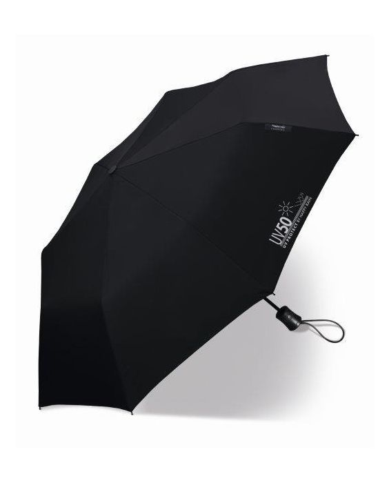 Happy Rain - Mini-Regenschirm mit UV-Schutz - Automatik - Schwarz