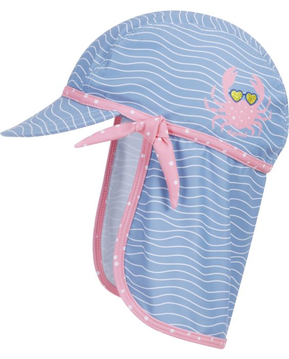 Playshoes - UV-Schutz Mütze für Mädchen - Krebs - Hellblau/Rosa