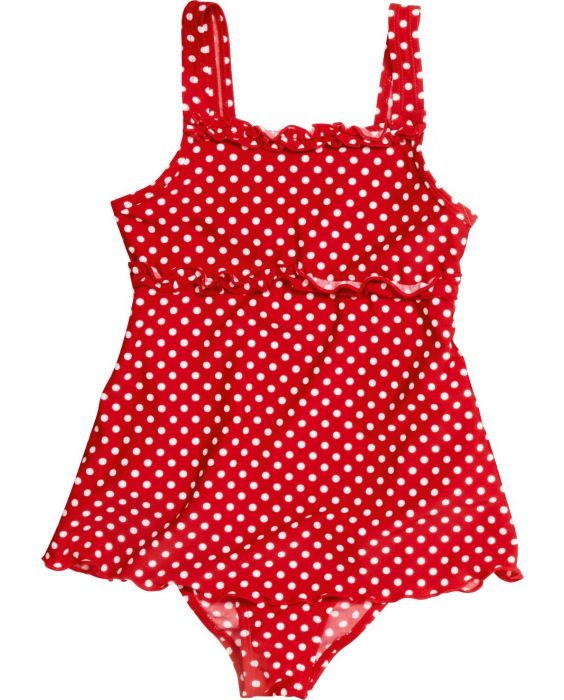 Playshoes - UV-Badeanzug für Mädchen - Röckchen - Punkte - Rot