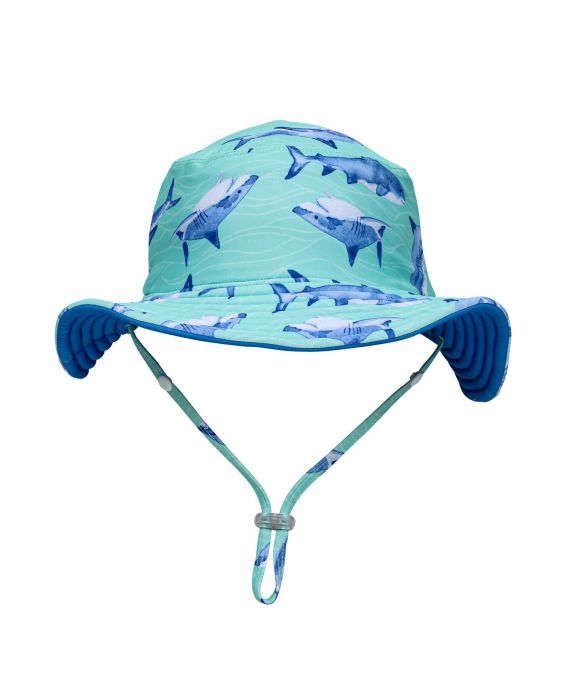 Snapper Rock - UV Reversible Bucket Hut für Kinder - Minty Shark